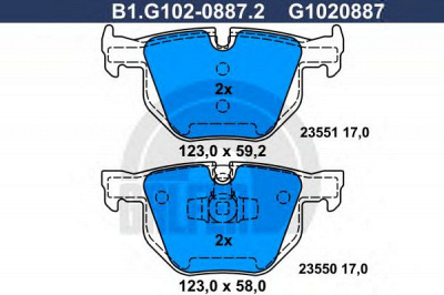 GALFER b1g10208872 -  Комплект тормозных колодок, дисковый тормоз