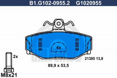 GALFER b1g10209552 -  Комплект тормозных колодок, дисковый тормоз