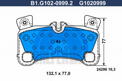 GALFER b1g10209992 -  Комплект тормозных колодок, дисковый тормоз