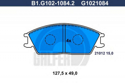 GALFER b1g10210842 -  Комплект тормозных колодок, дисковый тормоз