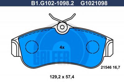 GALFER b1g10210982 -  Комплект тормозных колодок, дисковый тормоз