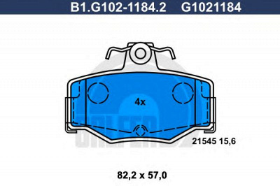 GALFER b1g10211842 -  Комплект тормозных колодок, дисковый тормоз