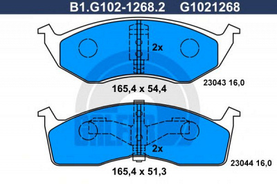 GALFER b1g10212682 -  Комплект тормозных колодок, дисковый тормоз