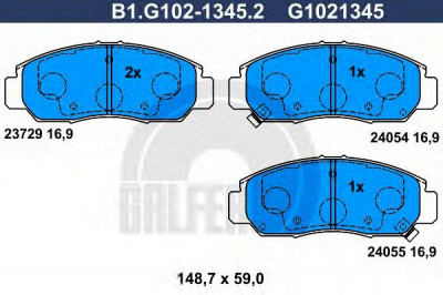 GALFER b1g10213452 -  Комплект тормозных колодок, дисковый тормоз