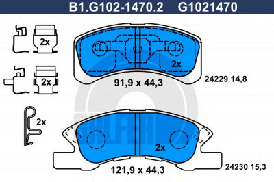GALFER b1g10214702 -  Комплект тормозных колодок, дисковый тормоз