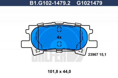 GALFER b1g10214792 -  Комплект тормозных колодок, дисковый тормоз