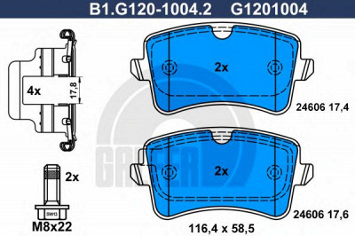 GALFER b1g12010042 -  Комплект тормозных колодок, дисковый тормоз