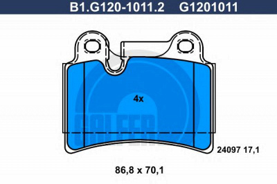 GALFER b1g12010112 -  Комплект тормозных колодок, дисковый тормоз