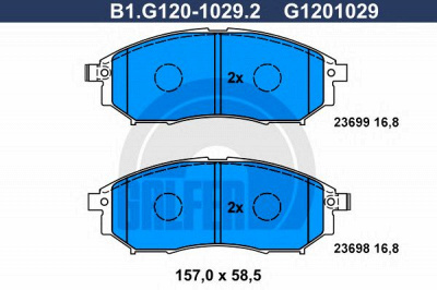 GALFER b1g12010292 -  Комплект тормозных колодок, дисковый тормоз