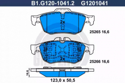 GALFER b1g12010412 -  Комплект тормозных колодок, дисковый тормоз