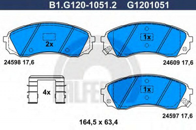GALFER b1g12010512 -  Комплект тормозных колодок, дисковый тормоз