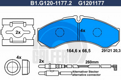 GALFER b1g12011772 -  Комплект тормозных колодок, дисковый тормоз