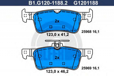 GALFER b1g12011882 -  Комплект тормозных колодок, дисковый тормоз