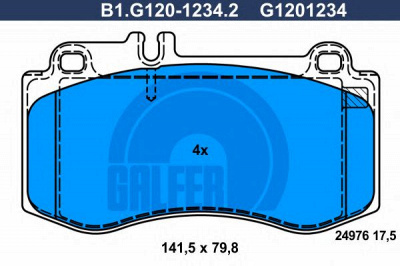 GALFER b1g12012342 -  Комплект тормозных колодок, дисковый тормоз