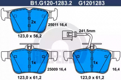GALFER b1g12012832 -  Комплект тормозных колодок, дисковый тормоз
