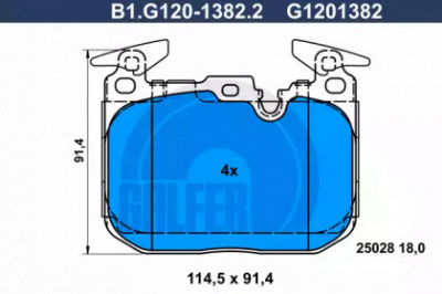 GALFER b1g12013822 -  Комплект тормозных колодок, дисковый тормоз
