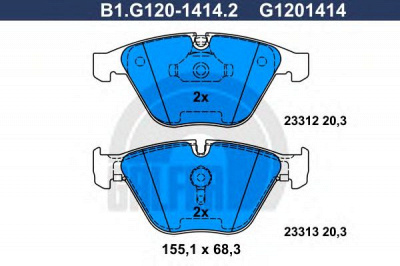 GALFER b1g12014142 -  Комплект тормозных колодок, дисковый тормоз