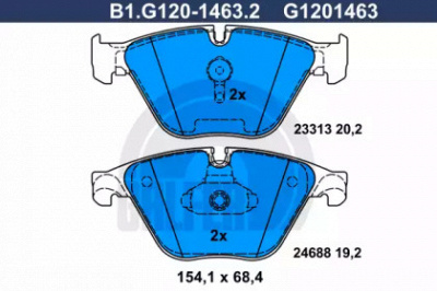 GALFER b1g12014632 -  Комплект тормозных колодок, дисковый тормоз