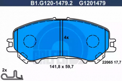 GALFER b1g12014792 -  Комплект тормозных колодок, дисковый тормоз
