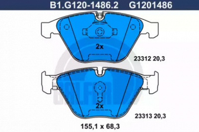 GALFER b1g12014862 -  Комплект тормозных колодок, дисковый тормоз