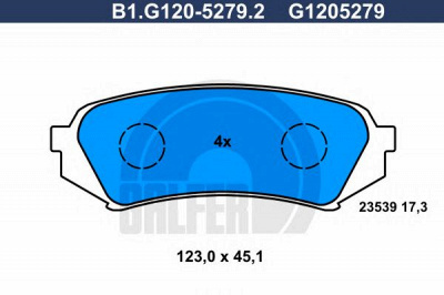 GALFER b1g12052792 -  Комплект тормозных колодок, дисковый тормоз