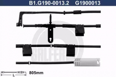 GALFER b1g19000132 -  Сигнализатор, износ тормозных колодок