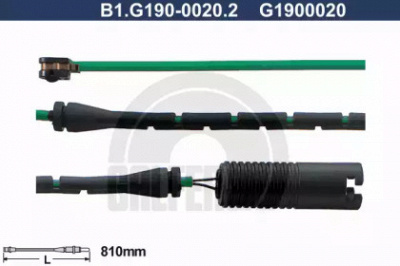 GALFER b1g19000202 -  Сигнализатор, износ тормозных колодок