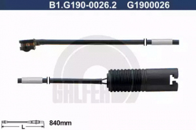 GALFER b1g19000262 -  Сигнализатор, износ тормозных колодок