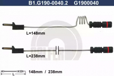 GALFER b1g19000402 -  Сигнализатор, износ тормозных колодок