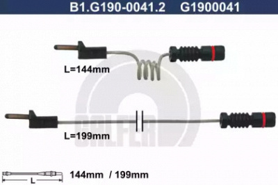 GALFER b1g19000412 -  Сигнализатор, износ тормозных колодок