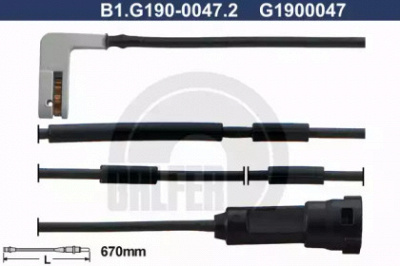 GALFER b1g19000472 -  Сигнализатор, износ тормозных колодок