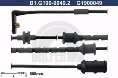 GALFER b1g19000492 -  Сигнализатор, износ тормозных колодок
