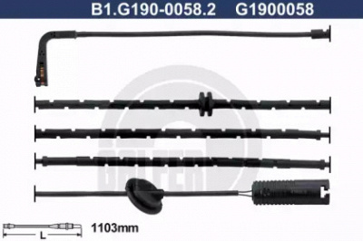 GALFER b1g19000582 -  Сигнализатор, износ тормозных колодок
