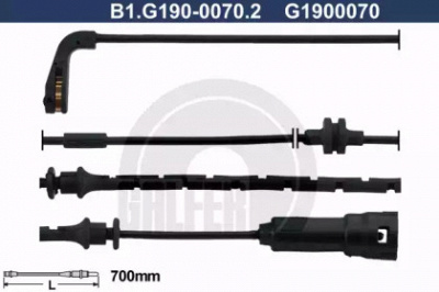 GALFER b1g19000702 -  Сигнализатор, износ тормозных колодок