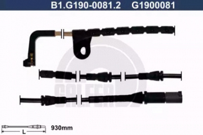 GALFER b1g19000812 -  Сигнализатор, износ тормозных колодок