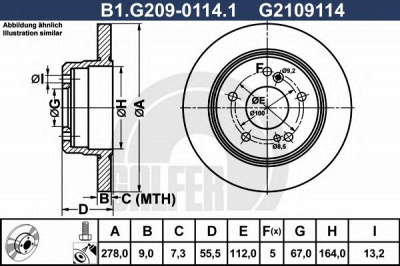 GALFER b1g20901141 -  Тормозной диск