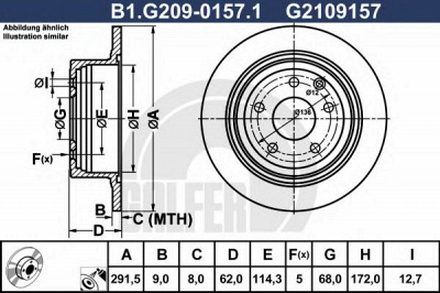 GALFER b1g20901571 -  Тормозной диск