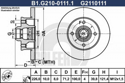 GALFER b1g21001111 -  Тормозной диск
