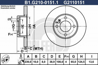 GALFER b1g21001511 -  Тормозной диск