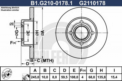 GALFER b1g21001781 -  Тормозной диск
