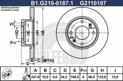 GALFER b1g21001871 -  Тормозной диск