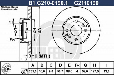 GALFER b1g21001901 -  Тормозной диск