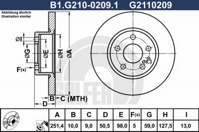 GALFER b1g21002091 -  Тормозной диск