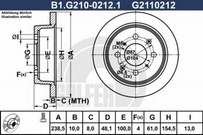GALFER b1g21002121 -  Тормозной диск