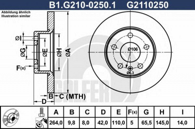 GALFER b1g21002501 -  Тормозной диск