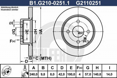 GALFER b1g21002511 -  Тормозной диск