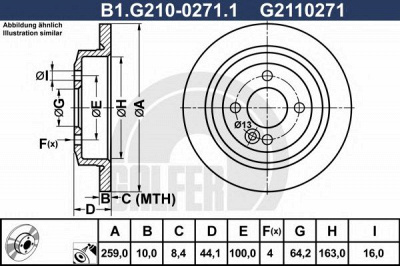 GALFER b1g21002711 -  Тормозной диск