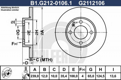 GALFER b1g21201061 -  Тормозной диск