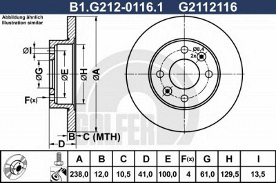 GALFER b1g21201161 -  Тормозной диск