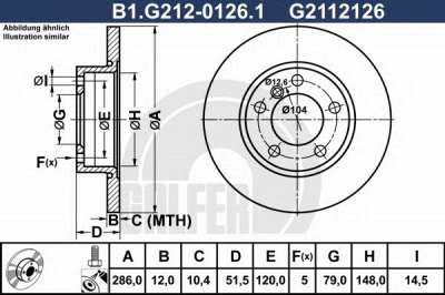 GALFER b1g21201261 -  Тормозной диск